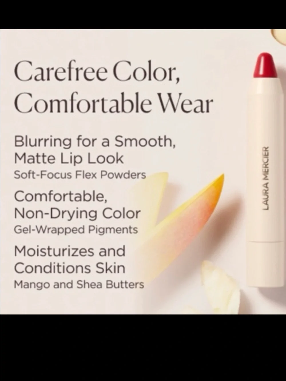 Laura Mercier Petal Soft Lipstick Crayon in Elodie 340 BNIB